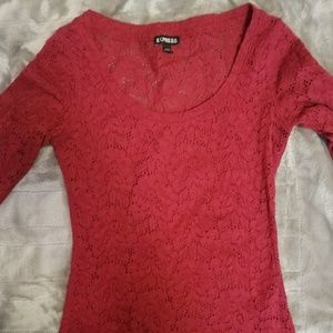Express Red Lace Top